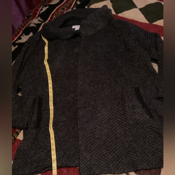 🎆 ELLEN TRACY CARDIGAN GRAY & BLACK HERRINGBONE SWEATER NWT Sz 3X - Picture 5 of 16